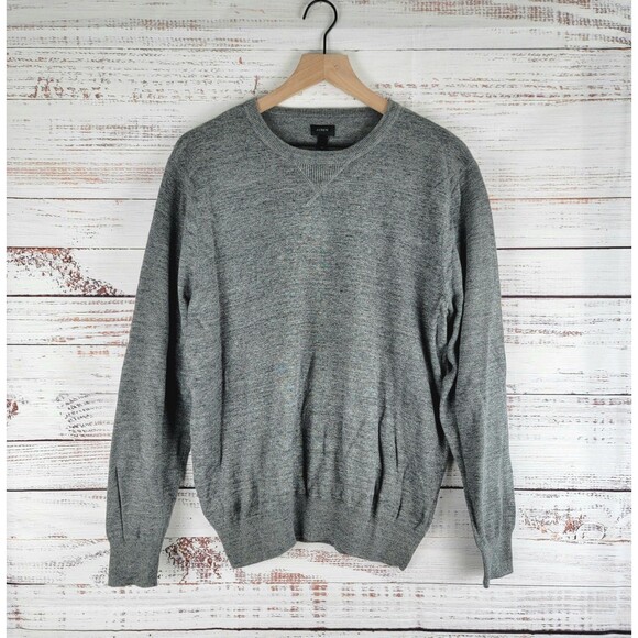 J Crew Mens Size L Sweatshirt Heather Gray Pullover Long Sleeve Casual EUC - Picture 1 of 9